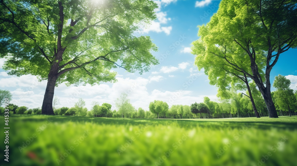 Fototapeta premium Blur park garden tree in nature background