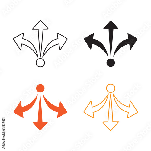 Hand drawn propagate arrows icon flat design vector illustration.