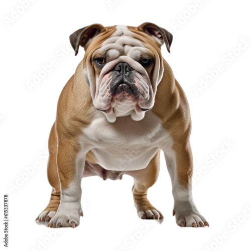 Alert English Bulldog Stance with transparent background © Emojibb.Family