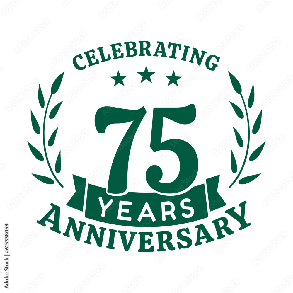 75th anniversary celebration design template. 75 years vector and ...