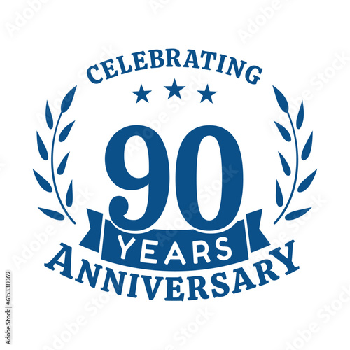 90th anniversary celebration design template. 90 years vector and illustration.