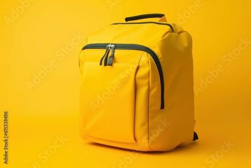 Yellow travel bagpack. Generate Ai photo