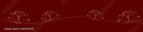 Golden lotus flower Illustration background vector