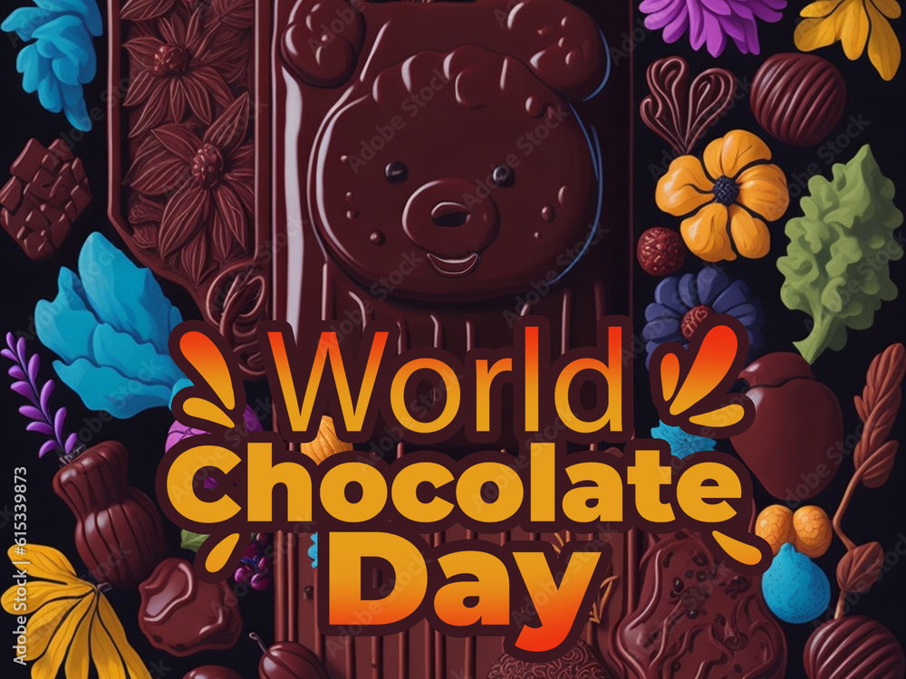 International world Chocolate day for poster, web, card. Generative AI.