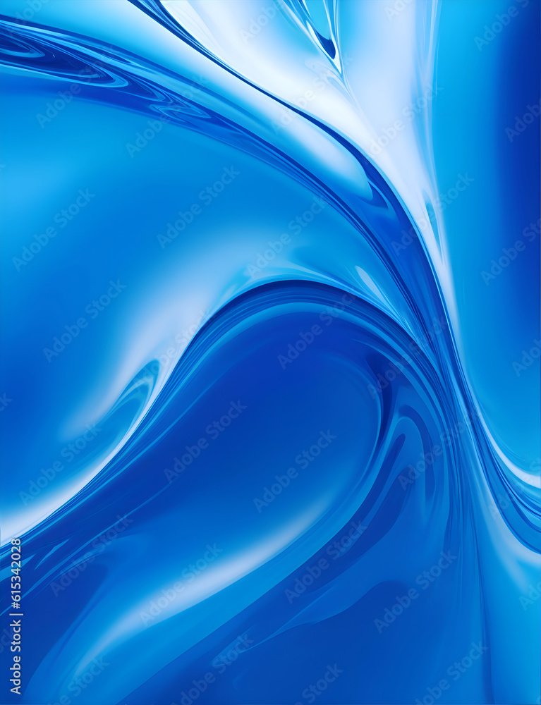 Obraz premium abstract fluid art liquid flow blue gradient wave background