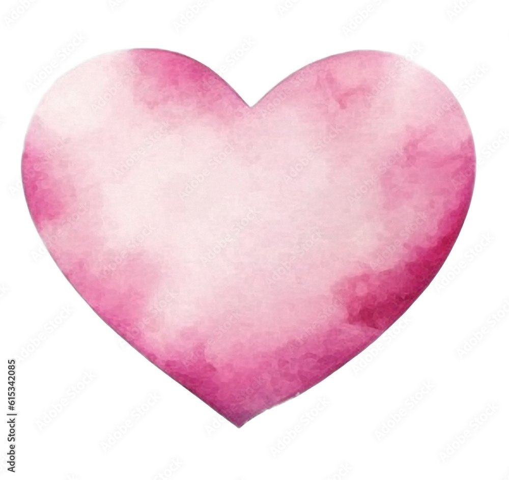 Pink Heart Watercolor Clipart Created with Generative AI Tools