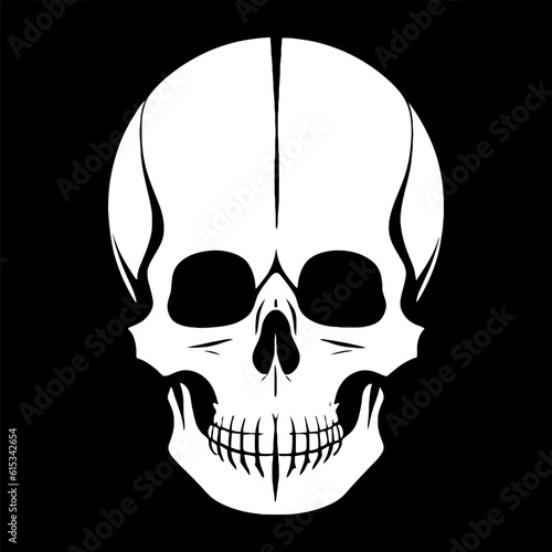 skull bones skeleton logo simple black  tattoo