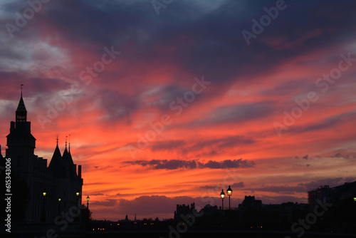 Scarlet Sunset by the Conciergerie, Paris