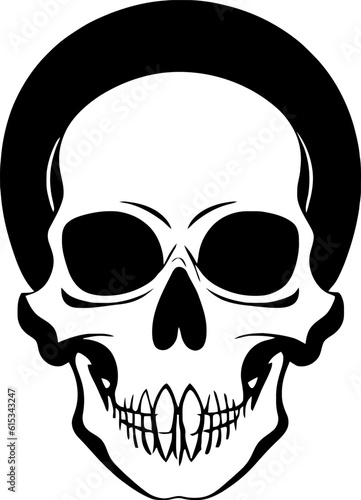 Fototapeta Naklejka Na Ścianę i Meble -  skull bones skeleton logo simple black  tattoo