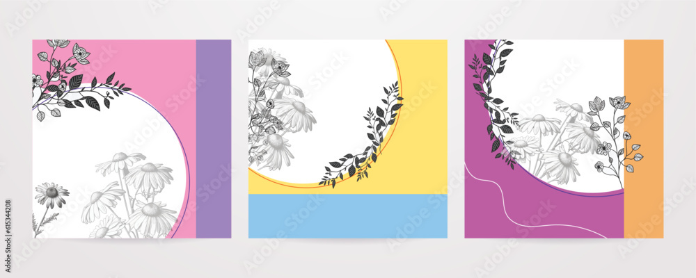 Vector summer sale banner creative background summer spring floral flower colourful colorful social media template