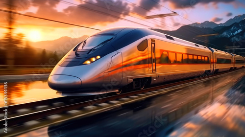 High speed train. Generative AI