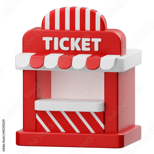 Ticket Booth Element Of Amusement Park 3D Icon