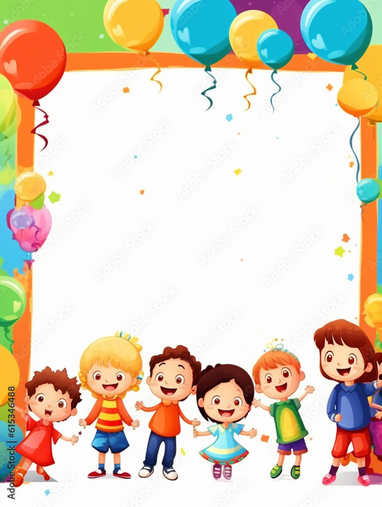 Kids back to school background with copy space - ai generative Kids back to school background with copy space - ai generative