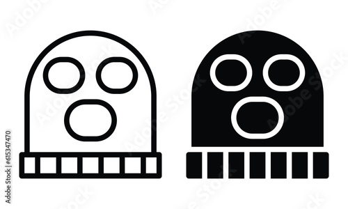 Balaclava icon with outline and glyph style.