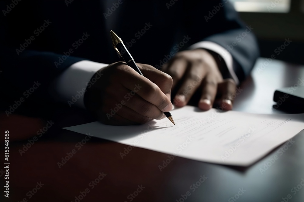 person signing a contract. person signing a contract.