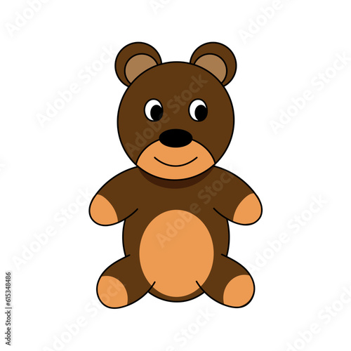 Baby bear cute animal sticker. birth  graphic  print  set  template  party  teddy bear. Vector Illustration