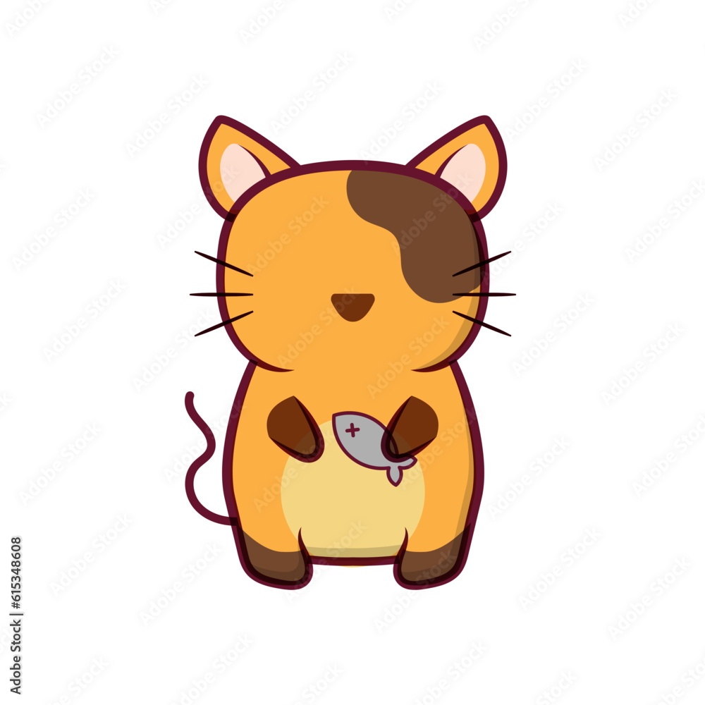 Fototapeta premium Cat cute animal sticker. animals, family, humor, doggy, indoors, couple, cheerful,. Vector Illustration