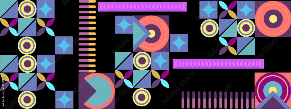 Flat design colorful colourful geometric mosaic pattern background