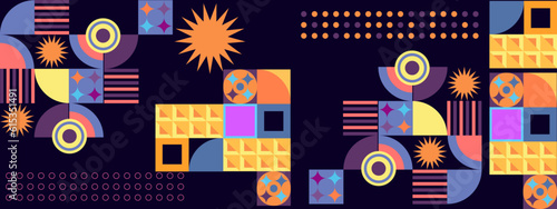 Vector colorful colourful graphic of flat geometric background design template