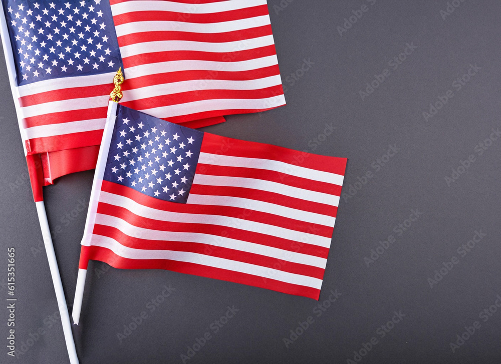 Obraz premium Happy fourth of July, USA Independence Day. 4th of July greeting card template of American flag background.