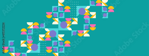 Flat design colorful colourful geometric mosaic pattern background