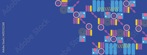 Vector flat colorful colourful geometric shapes background
