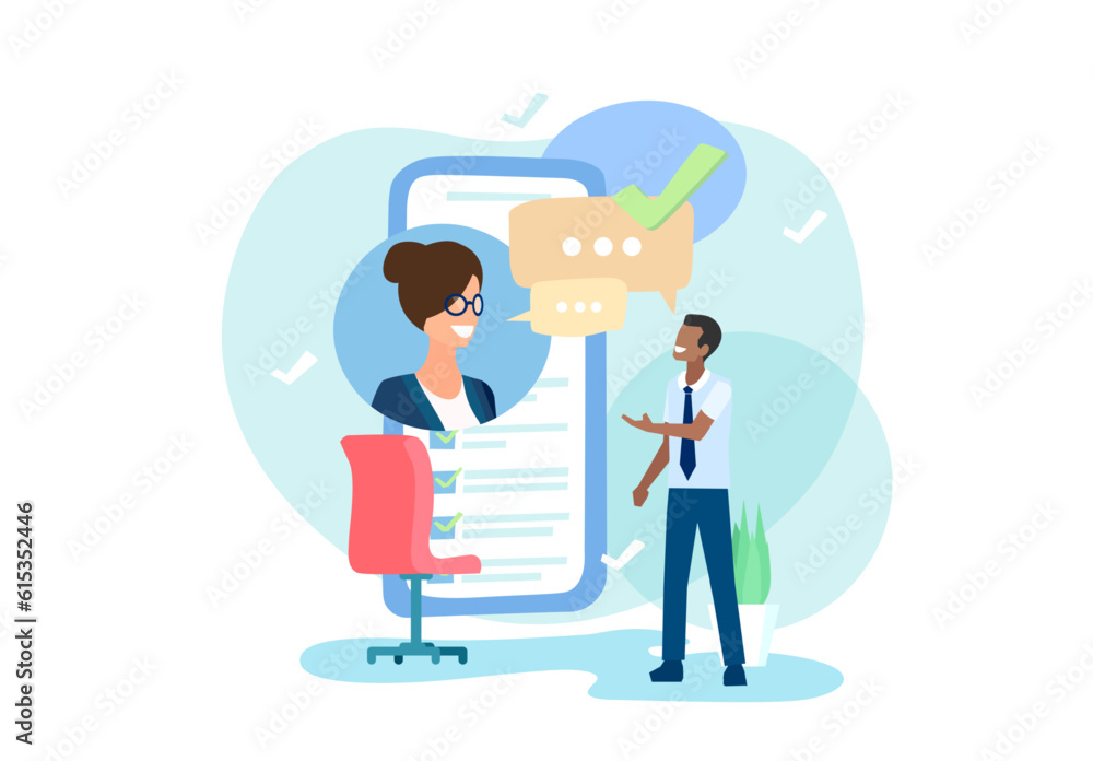 Vector of businesswoman applying for a job Vector of businesswoman applying for a job