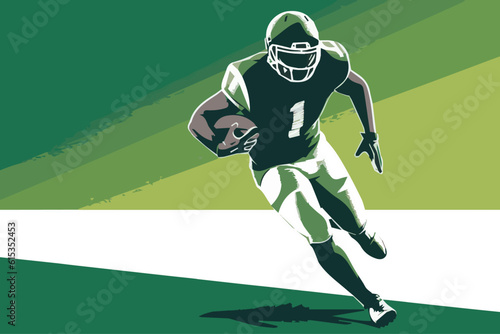 an portrait rugby player is running to the goal 