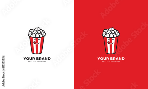 Popcorn logo, vector graphic design