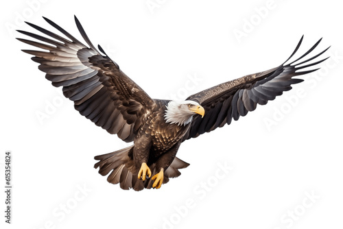 Bald Eagle Flying on a Transparent Background. AI