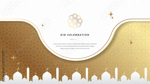 Vector elegant ramadan kareem eid mubarak decorative festival card white background