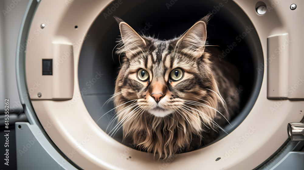 Magnetic resonance imaging MTI for cat animal, vet clinic. Generation AI Magnetic resonance imaging MTI for cat animal, vet clinic. Generation AI