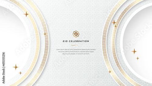 Vector artistic islamic ramadhan kareem eid celebration white background cultural banner design vector