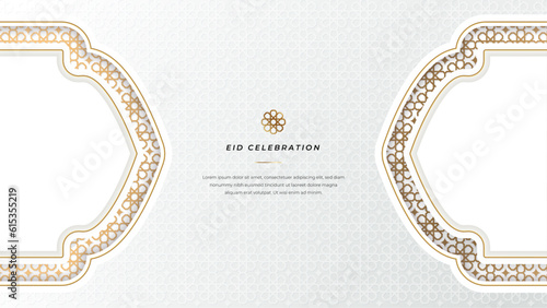 Vector elegant ramadan kareem eid mubarak decorative festival card white background