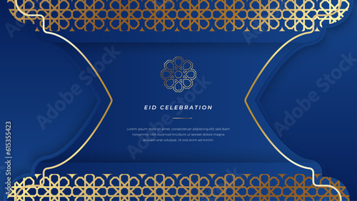 Vector cultural eid mubarak eid adha idul fitr ramadan kareem card design blue background