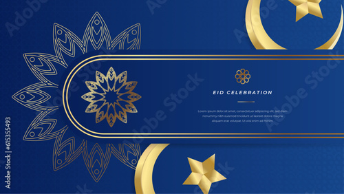 Vector cultural eid mubarak eid adha idul fitr ramadan kareem card design blue background
