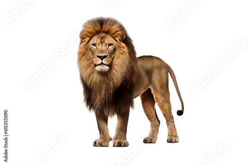 Lion Isolated on Transparent Background in Full Body Size. AI