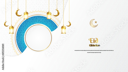 Vector elegant ramadan kareem eid mubarak decorative festival card white background