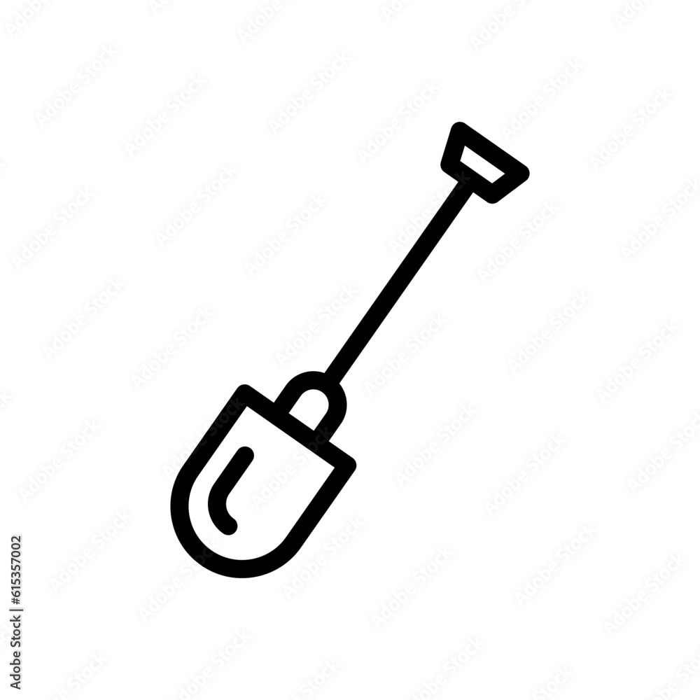 Shovel icon vector. Drip illustration sign. Tool symbol. Garden logo.