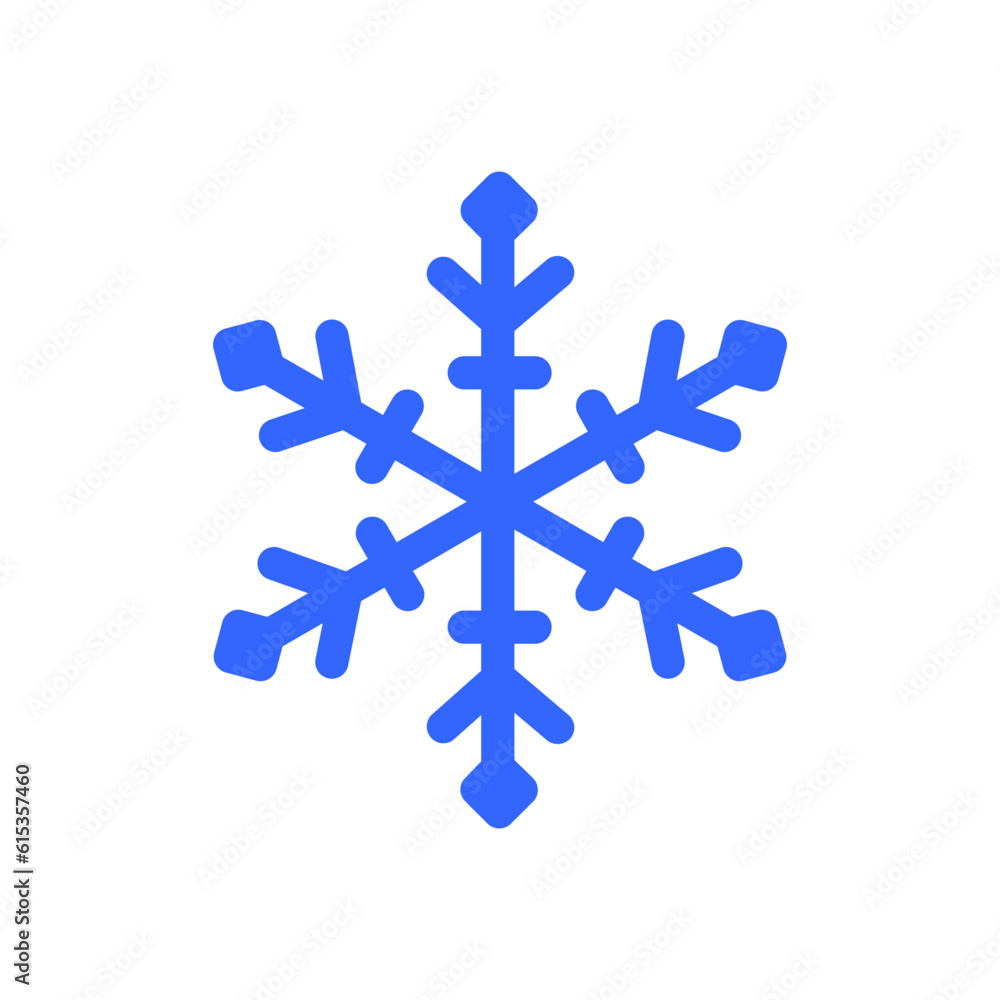 Obraz premium Snowflake icon vector. Winter illustration sign. Snow symbol. New Year logo.
