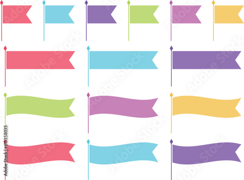 カラフルな旗15種セット