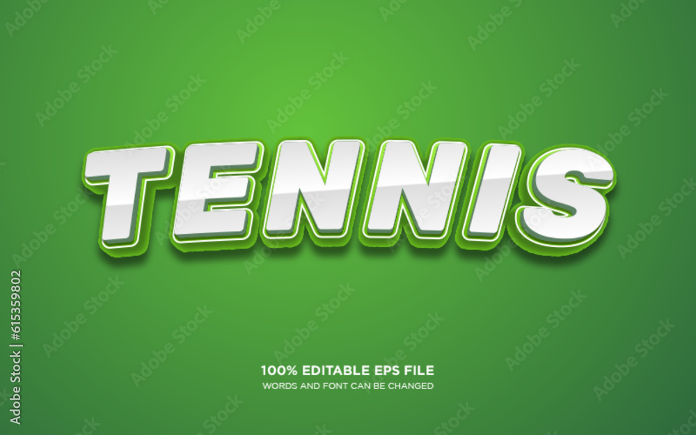 Tennis 3D editable text style effect Tennis 3D editable text style effect