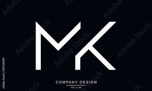 MK, KM, Abstract Letters Logo Monogram