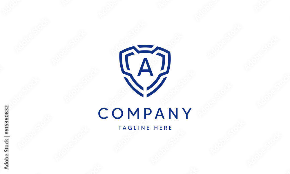 Shield Logo Blue Tech Modern IT Shield Logo Blue Tech Modern IT