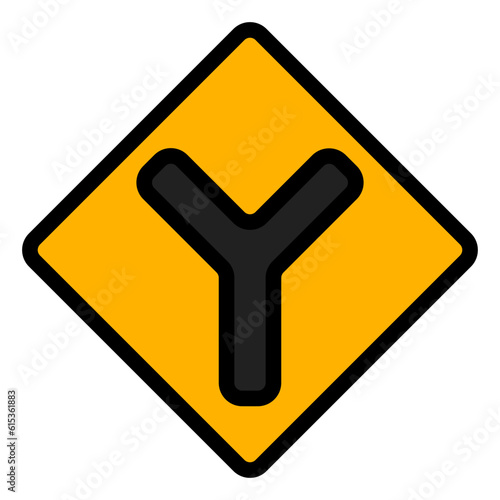Y intersection icon in filled line style, use for website mobile app presentation
