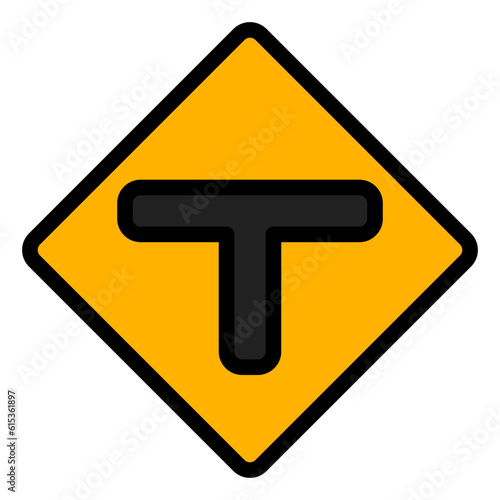 T junction icon in filled line style, use for website mobile app presentation