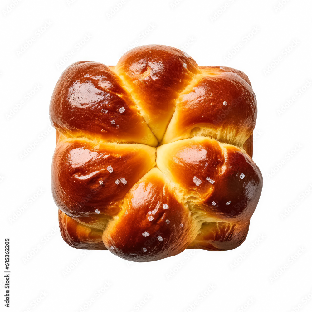 Delicious brioche isolated on white background, generative AI
Delicious brioche isolated on white background, generative AI