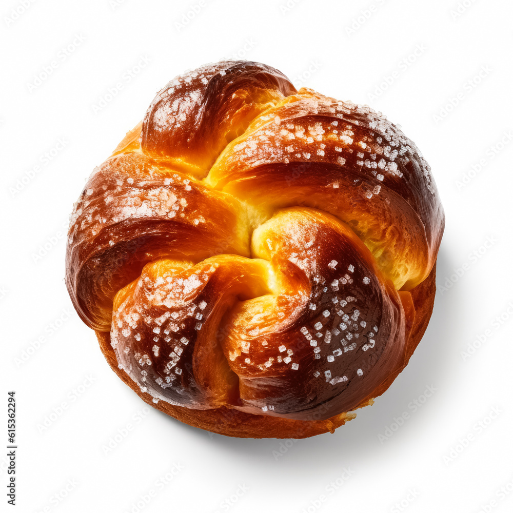 Delicious challah isolated on white background, generative AI
Delicious challah isolated on white background, generative AI