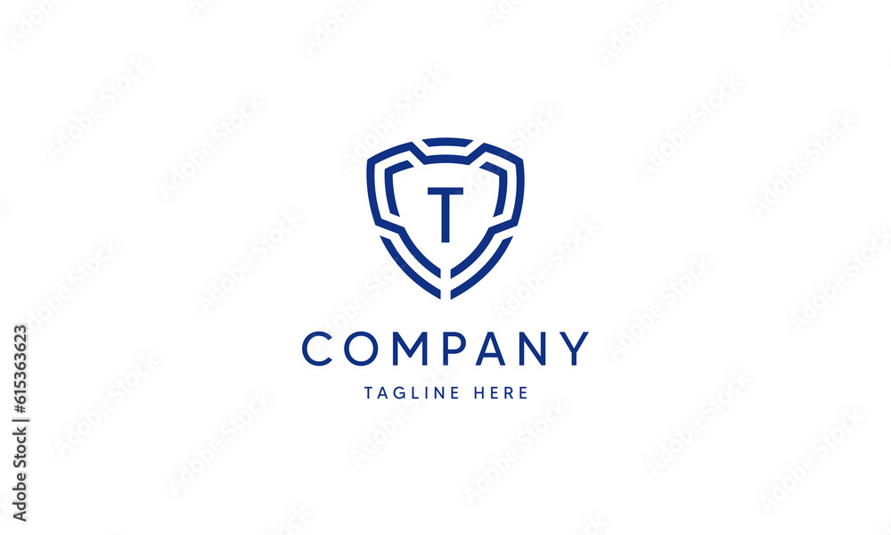 Shield Logo Blue Tech Modern IT Shield Logo Blue Tech Modern IT