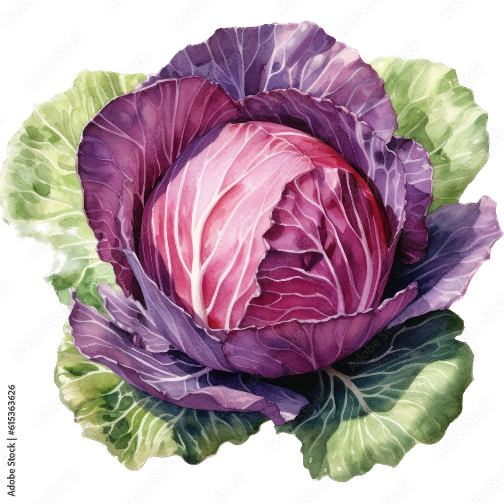 Obraz premium Celebration of the Nutritional Goodness and Rich Tones of Red Cabbage